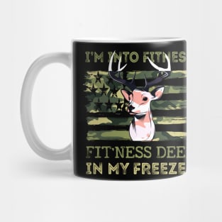 Hunting I'm Into Fitness Fit'ness Deer In My Freezer USA FLAG Mug